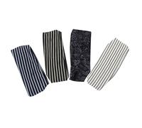 DRESSOOS 4pcs Wide Cotton Print Yoga Headband Sports Elastic Head Wrap Hair Band for Female Workout Exercise