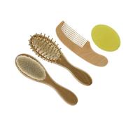 DRESSOOS 4pcs Wooden Boy Girl's Hair Comb Scalp Brush Bath Brushes for Newborn Safe Boy Girl's Wooden Comb