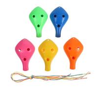 DRESSOOS 5 Pcs Abs Ocarina Flute for Beginners and Students C Wind Instrument with Lanyards Portable Lightweight Design for Easy Playing and Practice Random Color