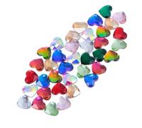DRESSOOS 50pcs Heart Nail Rhinestones Glass Nail Art Charms Mixed Color Fine Workmanship Attractive Appearance for DIY Crafts Wedding Dress Random Color