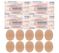 DRESSOOS 50Pcs Oval Wound Care Stickers, Flexible Fabric Plasters for Small Injuries and Support, Breathable First Aid Patches for Sports