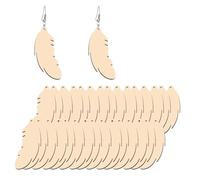 DRESSOOS 50pcs Wooden Earrings for Women, Simple Elegant Wooden Eardrop Ear Accessories with Creative Design, Lightweight Beige Ear Ornaments for Party