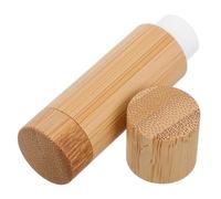 DRESSOOS 5g Bamboo Lip Balm Tubes Refillable Containers for DIY Lipstick and Gloss Bamboo Design for Makeup Storage and Personal Care