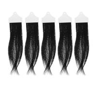 DRESSOOS 5pcs 9" Hair Swatches for Salon Testing - Natural Human Hair Color Ring, Testing Kit for Dyeing, Bleaching, and Hairdressing Practice in Barber Salons, 3 Natural Level