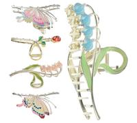 DRESSOOS 5pcs Butterfly Claw Clip for Thin Hair Women Elegant Alloy Hair Accessories Delicate Style Suitable for Photograph and Daily Life