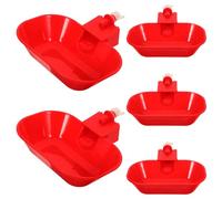 DRESSOOS 5pcs Chicken Waterer Cups - Automatic Poultry Water Bowls - Leakproof DIY Water Feeder with Gravity-Fed Valve for Ducks Geese Turkeys Chicks and Bunny 5.9x5.7x1.6"