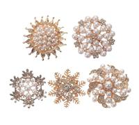 DRESSOOS 5pcs Flower Rhinestone Hair Accessories Alloy Charms for Hairpins Crafts Elegant Floral Design for Hair Clips for Handmade Creations