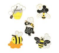 DRESSOOS 5pcs Honey Bee Brooch: Mini Bee Lapel Pins for Bags Clothes Backpack, Cute Animal Badge Jewelry for Women Girls Friends Employee Appreciation