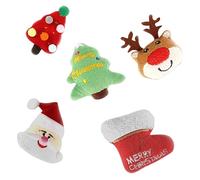 DRESSOOS 5pcs Interactive Cat Plush Toys Christmas Style Chew Toys for Kittens Includes Plush Christmas Tree Santa Reindeer and Boot Safe Materials for Indoor Play and Reducing Anxiety