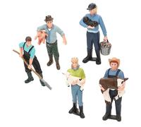 DRESSOOS 5pcs Miniature Farm Character Figurines Realistic Farmer Models for Role Play Home Decor and Educational Toy Boy Girl and Collectors