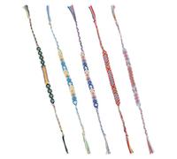 DRESSOOS 5pcs Nepalese Ethnic Style Hand-woven Bracelets Mixed Color Hand-knitted Wrist Straps Fashion Bangle for Men and Women, Traditional Handmade Rope Jewelry for Daily Random Color