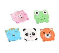 DRESSOOS 5pcs Silicone Animal Shape Cup Mats Coasters Heat Insulation and Anti-slip Features for Table Protection at Home and Cafe Random Color