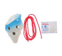 DRESSOOS 6-hole Ceramic Conch Ocarina Portable Musical Wind Instrument for Beginners Blue Random Accessories Suitable for Travel and Performance