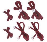 DRESSOOS 6 pcs Pearl Bow Hair Clips Cute Mini Hair Clips for Parties Birthdays and Special Occasions