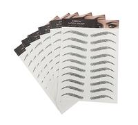 DRESSOOS 6 Sheets Realistic 3d Imitation Eyebrow Waterproof Hair-like Transfer Stickers for Sparse Patchy Over-plucked Eyebrows