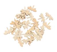 DRESSOOS 60 Pcs Unfinished Wooden Dragonfly Pendants for DIY Crafts, Plastic Material, Beige Colour, Suitable, Can Be Drawn