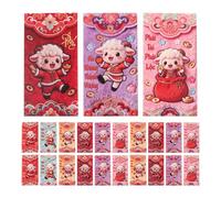 DRESSOOS 60pcs Vietnamese Red Envelopes for 2027 Year the Sheep Paper Money Pockets with Authentic Southeast Asian Motifs, Maintain Shape and Protect Cash, for Spring Festival