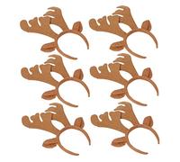 DRESSOOS 6pcs Antler Headband Ears Headwear Hairband Reindeer Antlers for Boys and Girls Adults Christmas Party Costumes