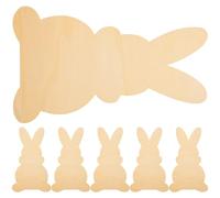 DRESSOOS 6pcs Easter Bunny Wooden Cutouts Unfinished Wood Chips for Painting Decoration Well Polished Bunny Shape Wood Slices for Home Decoration and Crafts