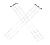 DRESSOOS 6pcs Laser Silver Glitter Hair Tinsel Extensions for Women Sparkling Hair Decoration Kit Clips Heat Resistant Fairy Strands for Festivals and Parties