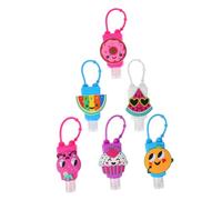 DRESSOOS 6pcs Portable 30ml Mini Lotion Bottles with Silicone Hook Reusable Cartoon Shape Travel Dispenser Bottles Easy to Carry for Hanging on Backpack and Traveling outside