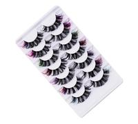DRESSOOS 7 Pairs Colored False Lash Extensions Curl Eyelashes for Women Easy to Wear DIY Cosplay Lashes for Makeup Artists Stage Party Wedding Use