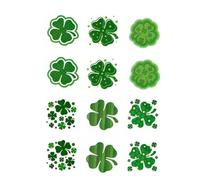 DRESSOOS 72pcs St Patrick’s Day Four Leaf Clover Temporary Waterproof Face Body Stickers Party Favors Irish Festival Decals