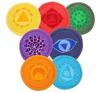 DRESSOOS 7pcs Buddhist Sound Bowl Cushion Pad Tibetan Singing Bowl Holder Pad Embroidered Polyester Cushion