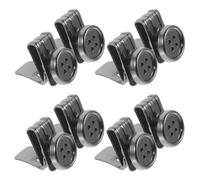 DRESSOOS 8 Pcs Black Iron No Sew Buttons for Lanyards and Hats Easy Attachment, Stylish Design, for Wardrobe Use and Button Straps for Suspenders