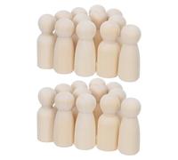 DRESSOOS 80pcs Unfinished Natural Wooden Peg Dolls for Crafts Project with Smooth Surface Paintable Wooden People Figures 1.8 Inch DIY Painting Peg Doll Bodies and Group Participation