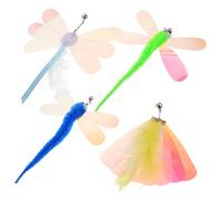 DRESSOOS 8pcs Cat Toys Replacement Refills for Teaser Stick Kitten Teasing Toys Bright Dragonflies and Shiny Wings Pet Supplies