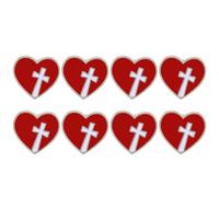 DRESSOOS 8pcs Cross with Heart Brooch Pins - Religious Christian Chaplain Enamel Brooch | Crucifix Church Pin for Funeral Church Pray Public Event