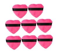 DRESSOOS 8pcs Foundation Powder Puff Heart Shape Makeup Puff Talcum Powder for Blush Beauty Sponges Straps