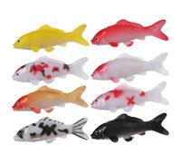 DRESSOOS 8pcs Realistic Miniature Koi Fish PVC Floating Aquarium Ornaments for Fish Tanks and Home Decor Multipurpose Artificial Models in Red Yellow Black and Mixed Colors