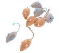 DRESSOOS 8pcs Realistic Plush Cat Mice Toys Interactive Indoor Play Safe and for Cats to Reduce Boredom for All