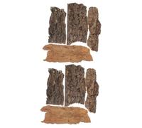 DRESSOOS 8pcs Reptile Tree Bark Decor Natural Climbing Platform for Tortoises Lizards and Snakes Safe Cork Bark Hide for Terrarium Decoration