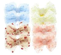 DRESSOOS 8pcs Sweet Bow Hair Clips for Semi Transparent Hair Accessories for Daily Dress Up