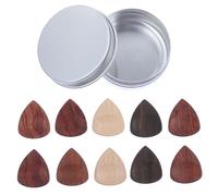 DRESSOOS Acoustic Guitar Picks Holder Pack Exotic Wooden Plectrums Storage Box Safe and Sturdy