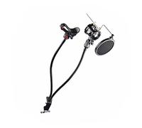 DRESSOOS Adjustable Mobile Phone and Microphone Stand Holder Flexible Desk Mount for Recording Livestreaming and Video Calls Heavy-duty Construction Noise-reducing Filter