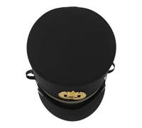 DRESSOOS Adult Train Conductor Hat Comfortable Wear Design Black Cloth Maintains Shape for Train Themed Party and Cosplay