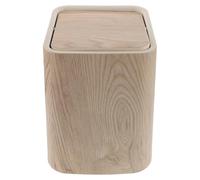 DRESSOOS Aesthetic Pp Material in Beige Trash Can with Lid 8.5l Household Garbage Bin Featuring Stable Construction and Space Saving Design, for Office and Hotel Use