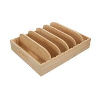 DRESSOOS Bamboo Lid Organizer for Cabinet - Adjustable Kitchen Cabinet Organizer - Drawer Kitchen Organization with Dividers for Food Container Lids Pantry Storage