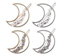 DRESSOOS Barrettes Hollow Design 4pcs Ergonomically Designed and Rhinestone Decoration Zinc Alloy Clips to Avoid Slippage for Women for Hair Blow Drying and Coloring