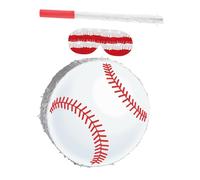 DRESSOOS Baseball Pinata with Bat and Blindfold for Birthday Party Sports Theme Hanging Decoration Easy Fill Hang Design Baseball Party Supplies for Boys Fun Group Game