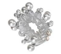 DRESSOOS Beaded Spiral Hair Ties for Women 10-pack High Elasticity Ponytail Holders White for Thin Hair and Casual Styles
