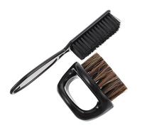 DRESSOOS Beard Styling Brush Set for Men 2-piece Bristle Dusting Taming Brushes Black Hair and Mustache Grooming Tool for Barbers and Home Use