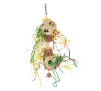 DRESSOOS Bird Chewing Foraging Colorful Paper Chewing Bird Cage Pendant Parrot Hay Feeder Parrot Gazebo Simulation Pigeon Plush Hamster Treats Bunny Seagull Caged Birdcages Wooden