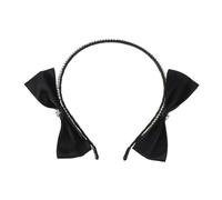 DRESSOOS Black Rhinestone Bow Headband for Women Charming Oversized Hairband for Parties Weddings and Daily Wear Youthful and Elegant Bowknot Hair Accessory
