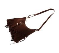 DRESSOOS Boho Suede Crossbody Bag for Women with Fringe Detail and Woven Material, Vintage Ethnic Satchel Handbag Featuring Fine Craftsmanship and Versatile Carrying Options for Travel