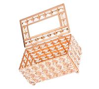 DRESSOOS Box Crystal Paper Box Wipe Napkin Holder for Bathroom Bathroom Organizers Accessories Bottle Decorative Boxes with Lids Makeup Organizer Tweezers Boxes Lip Chrome Alloy Rose Gold